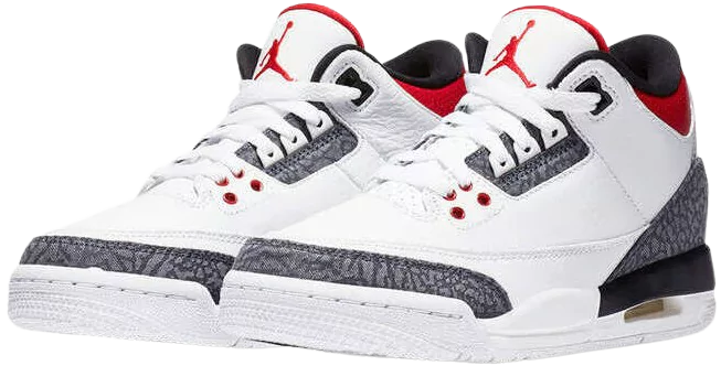 Side View of Jordan 3 Retro SE Denim Fire Red